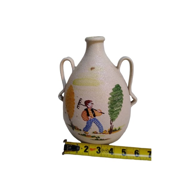 Hand painted Italy Pottery Two Handled Jug By CE AS ALBISOLA for Marsala Florio - Picture 4 of 12